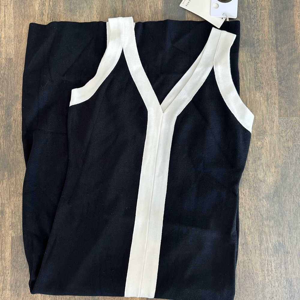 Commense Elegant Black and White Sleeveless Dress SzM NWT HOST PICK!🎉🎊 - Picture 5 of 7
